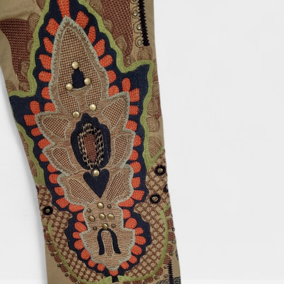 NWT BIYA Johnny Was Two Ten Ten Five Embroidered Studded Flare Bootcut Jeans 4 - Picture 4 of 13